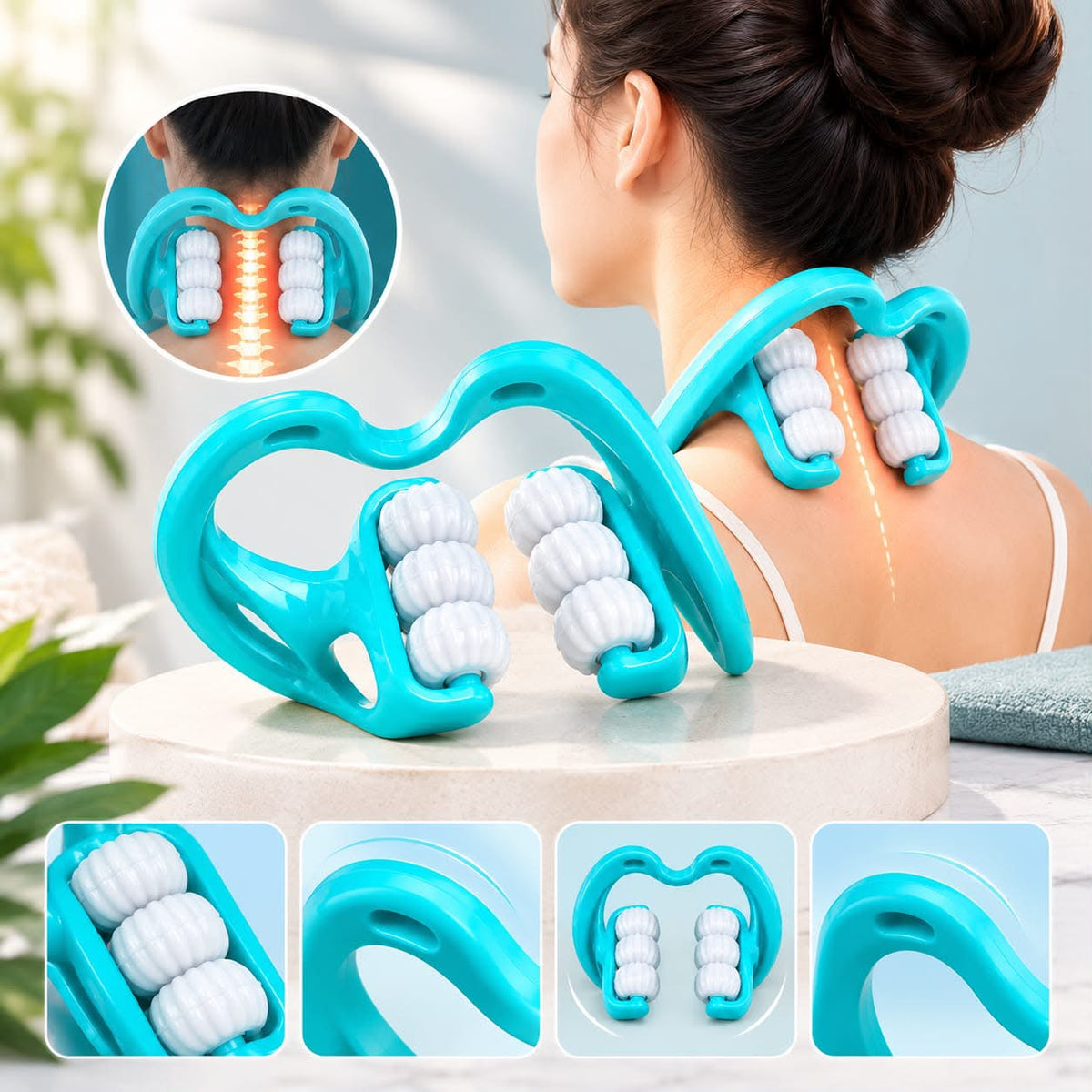 Experience Ultimate Comfort with the 6-Wheel Neck Relaxation Massager