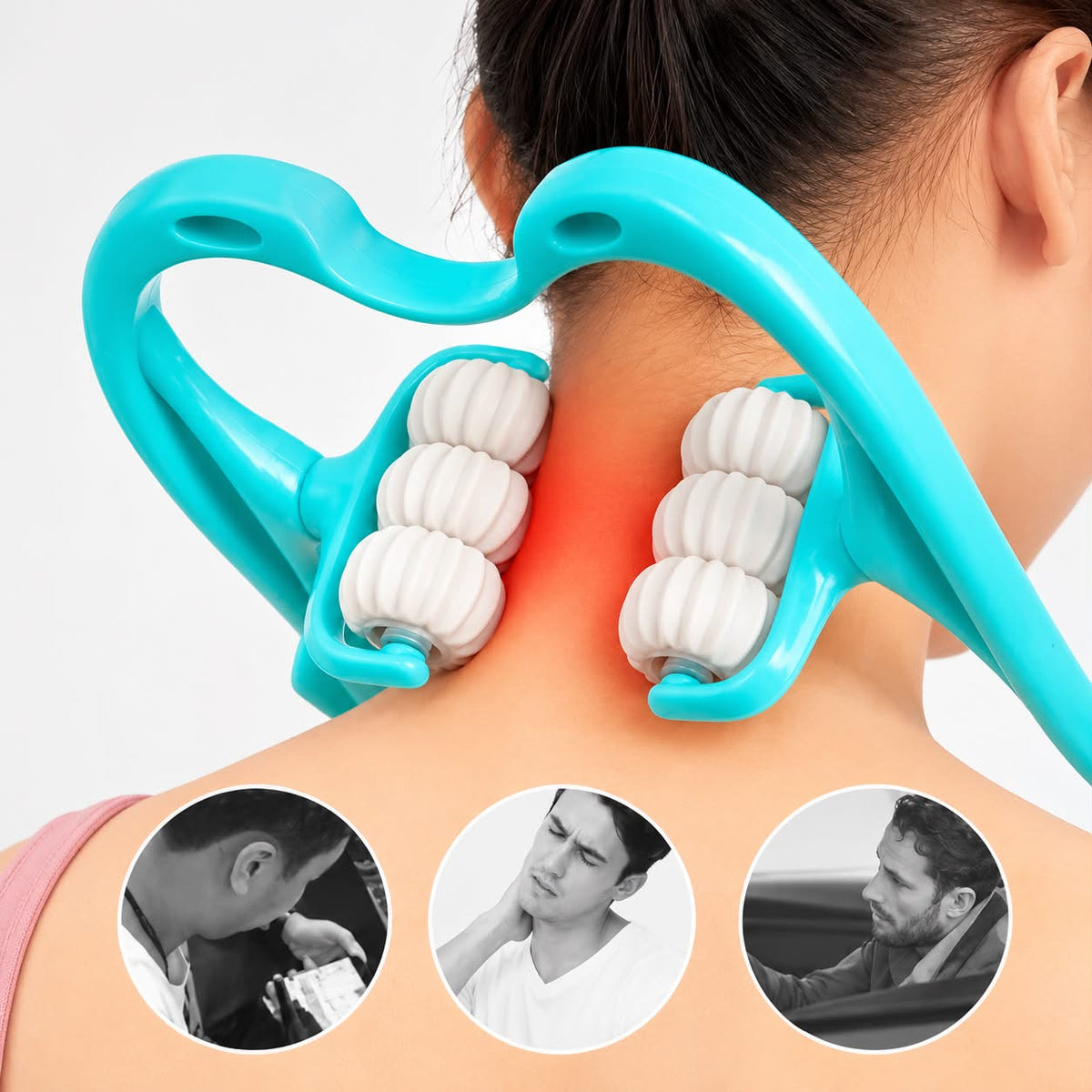 Experience Ultimate Comfort with the 6-Wheel Neck Relaxation Massager